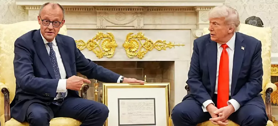 Merz wurde in den USA Zuschauer bei Trumps "Oval Office Show"